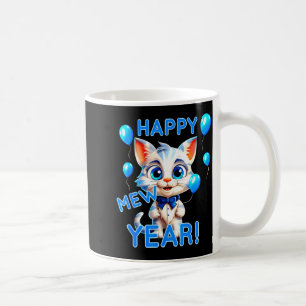 Cat Happy New Year Mew Year Funny New Years Party  Coffee Mug