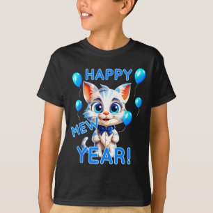 Cat Happy New Year Mew Year Funny New Years Party  T-Shirt