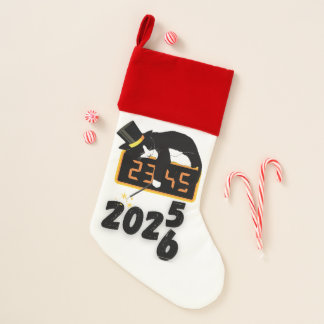 Cat happy new years socks Christmas Stocking