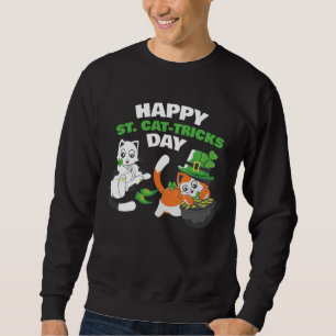 Cat Happy St Catricks Day Ireland Party Irish Kitt Sweatshirt