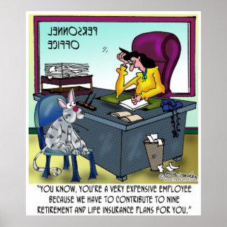 Cat Has 9 Life Insurance Plans Poster