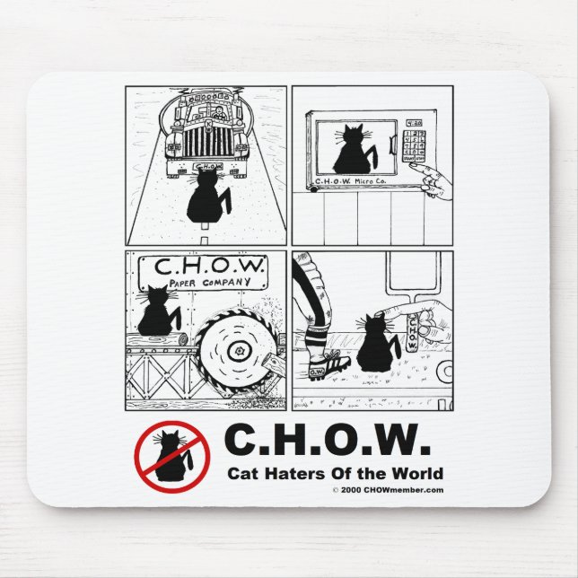 Cat Haters Cartoon Mousepad (Front)