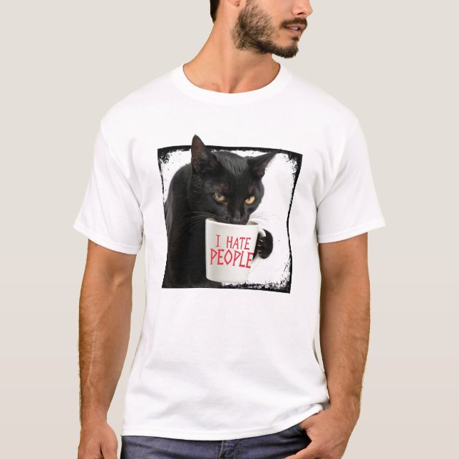 Cat Hates People T-Shirt (Front)