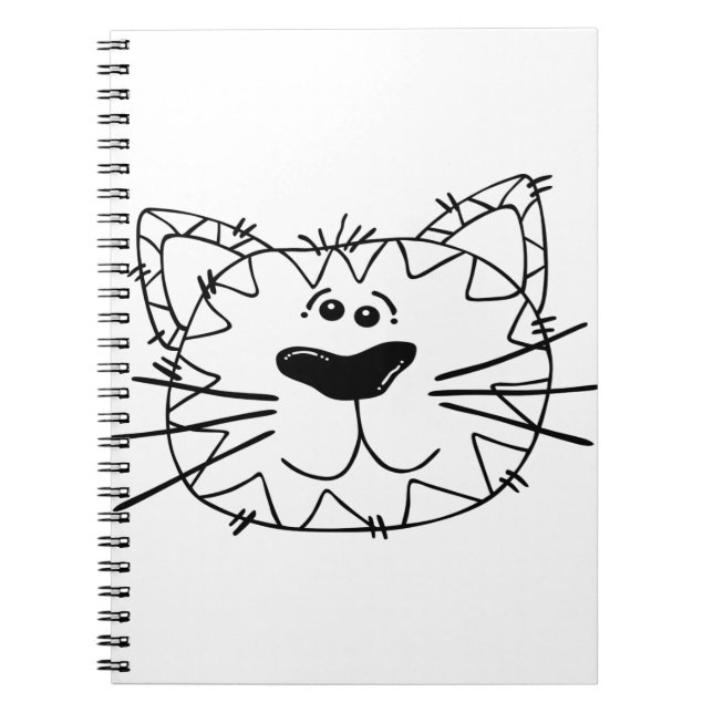 Cat Head Face Funny Feline Kitty Whisker Notebook (Front)