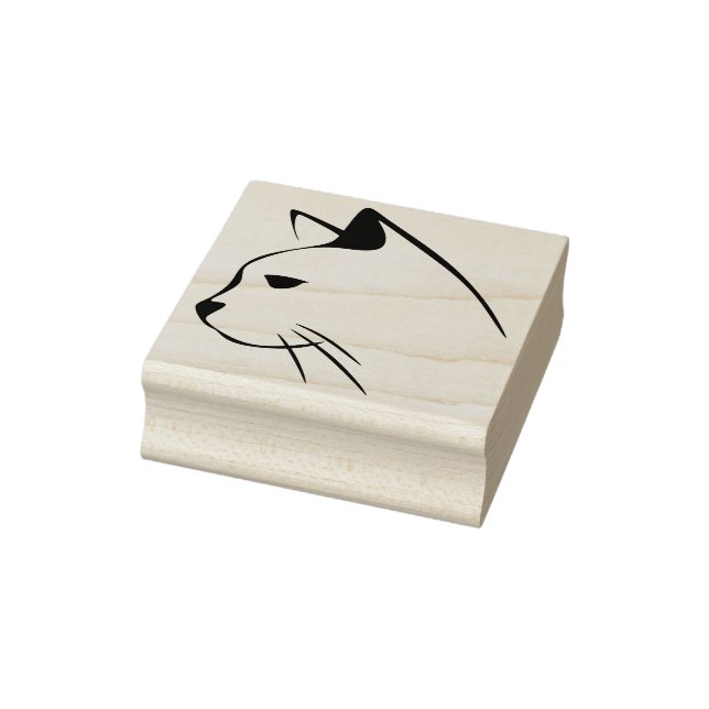 cat head illustration art stamp (Stamp)