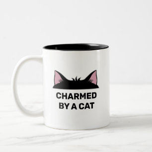 Cat Head & Personalized Funny Cat Quote Two-Tone Coffee Mug