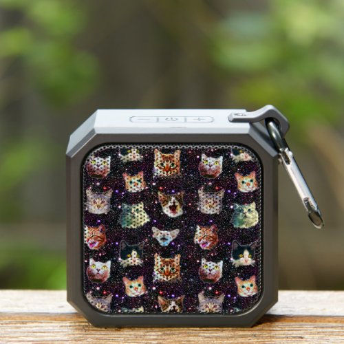 Cat Heads in Outer Space Funny Galaxy Pattern Bluetooth Speaker