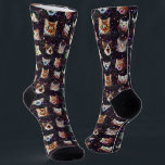 Cat Heads in Outer Space Funny Galaxy Pattern Socks<br><div class="desc">How did the cats end up in outer space? Why are they just heads? Why do they all have a sense of wonder on their cute little faces, as if they're in awe of the galaxies and nebulae and shiny sparkling stars they're no doubt witnessing way out there? No one...</div>