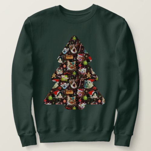 Cat Heads in Space Funny Ugly Christmas Sweater