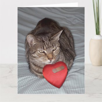 Cat Heart Bandaid Big Card by erinphotodesign at Zazzle
