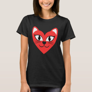 Cat Heart Face  Love Cats T-Shirt