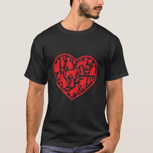 Cat Heart For Cat Valentines Day T_Shirt