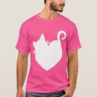 Cat Heart Graphic Women Present Valentines Day Kit T-Shirt