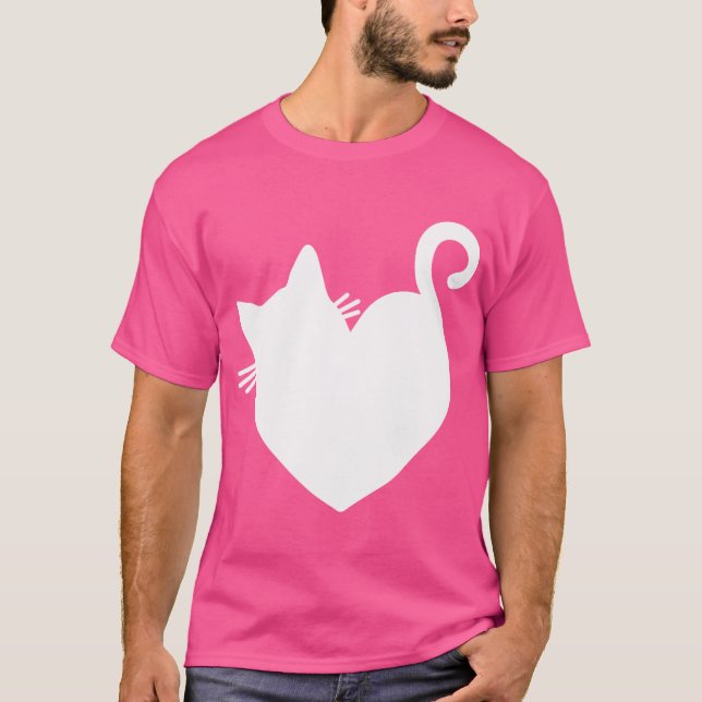 Cat Heart Graphic Women Present Valentines Day Kit T-Shirt (Front)