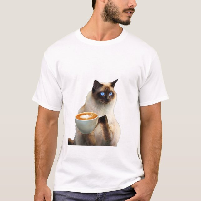 Cat Heart Mom Dad Owner Siamese Sphynx Valentines T-Shirt (Front)