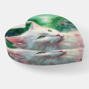 Cat Heart Shape Paperweight