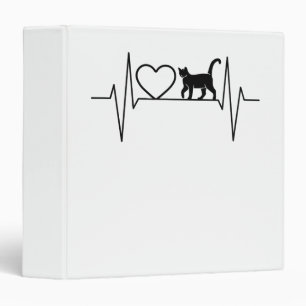 Cat Heartbeat 3 Ring Binder