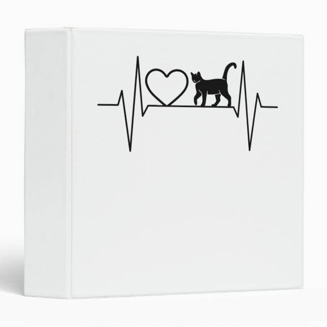 Cat Heartbeat 3 Ring Binder (Front/Spine)