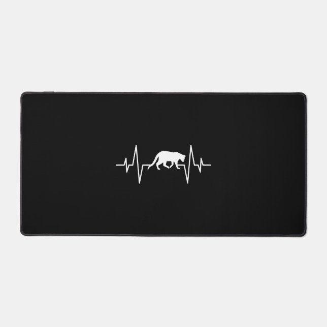 cat heartbeat   desk mat (Front)