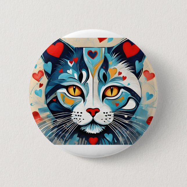 Cat Hearted Button (Front)
