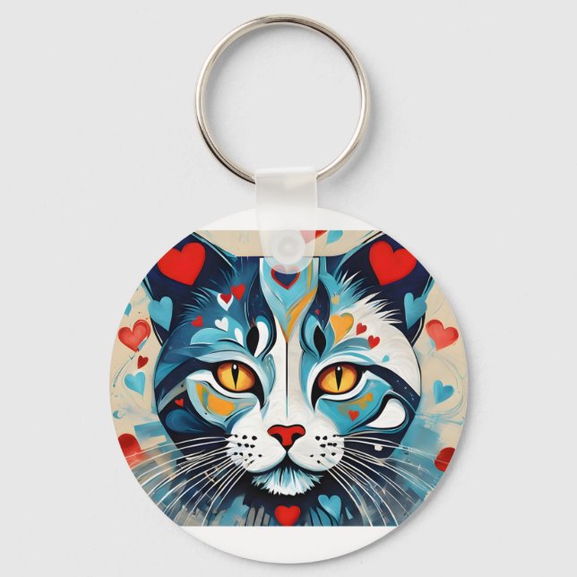 Cat Hearted Keychain (Front)