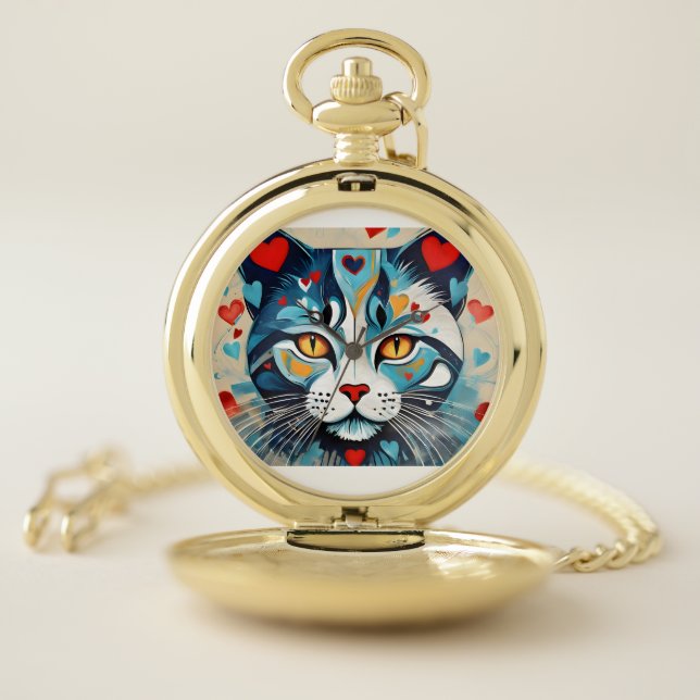 Cat Hearted Pocket Watch (Inside)