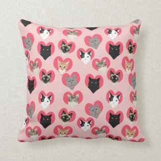 Cat Hearts - love cats pillow