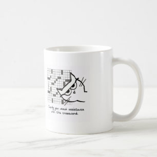 Cat Helps with the Crossword - Funny Cat Mug