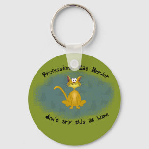 Cat Herder Funny Keychain