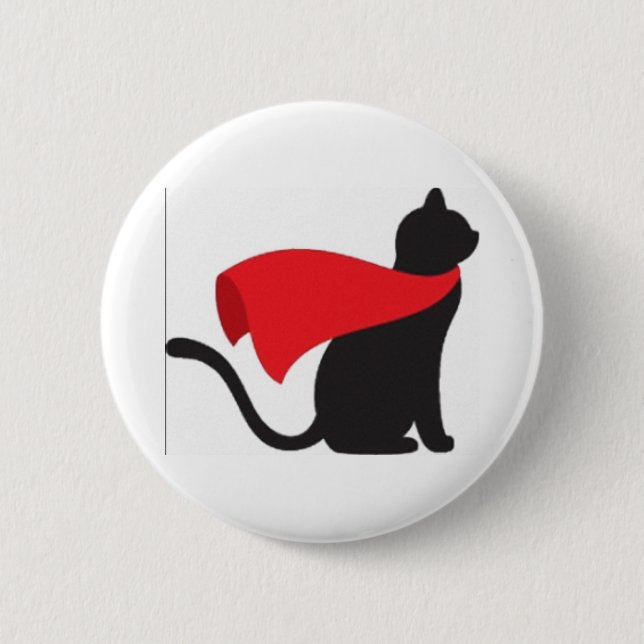 Cat Hero Pinback Button (Front)