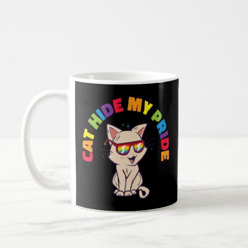 Cat Hide my Pride LGBTQ Cats Rainbow Equal Rights_ Coffee Mug