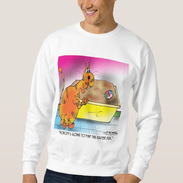 Cat Hides Easter Egg Sweatshirt (Front)