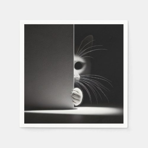 Cat Hiding In Shadows Napkins