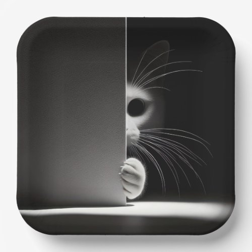 Cat Hiding In Shadows Paper Plates