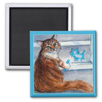Cat Hobo Sign  Kind Lady Lives Here Magnet by sunshinesketches at Zazzle