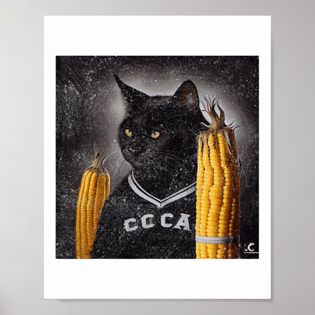 Cat Hockey Corn On The Cob  Poster (Front)