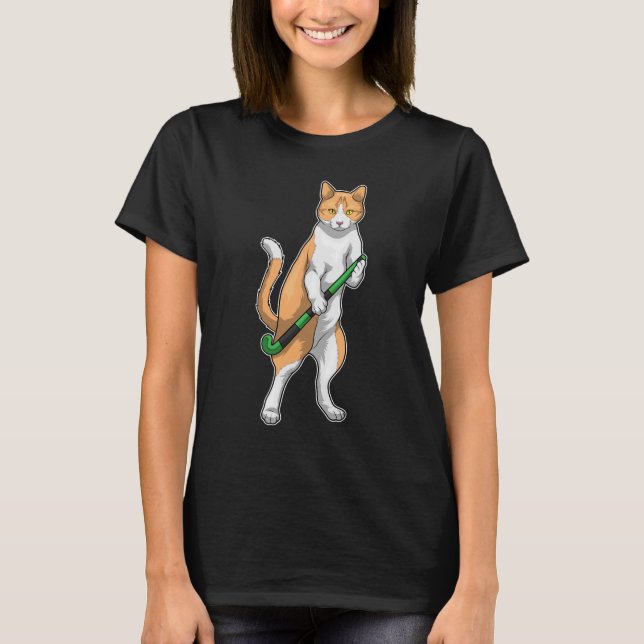 Cat Hockey Hockey stick T-Shirt (Front)