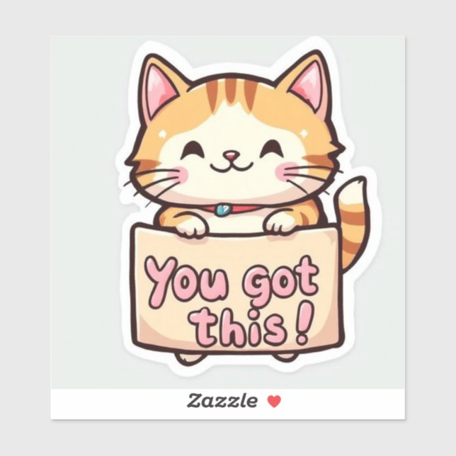 Cat Holding a Sign Sticker (Sheet)