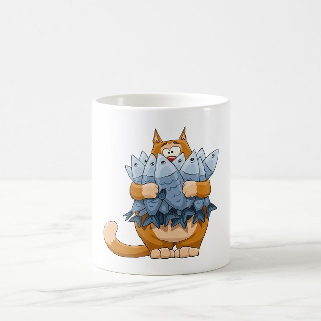 Cat Holding Fish Coffee Mug (Creator Uploaded)