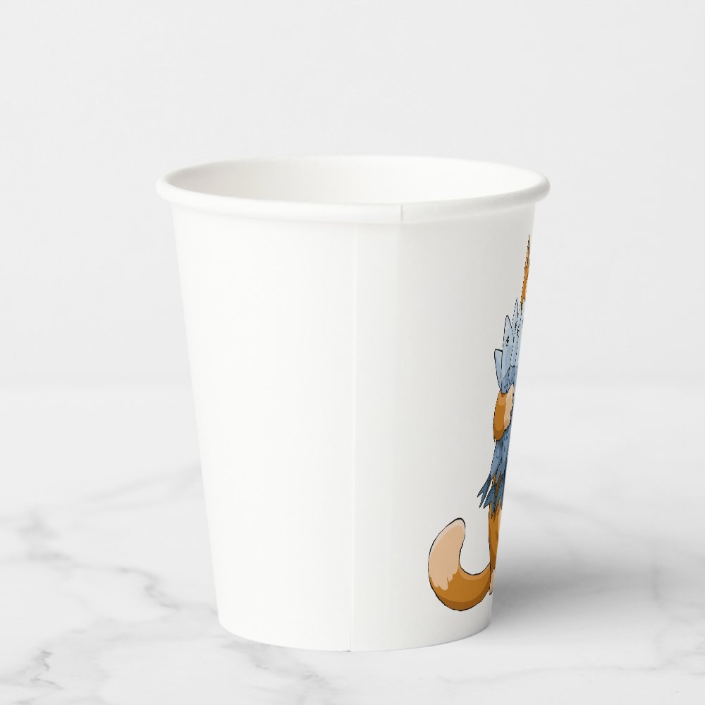Disover Cat Holding Fish Paper Cups