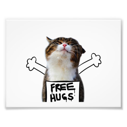 Cat Holding Free Hugs Sign