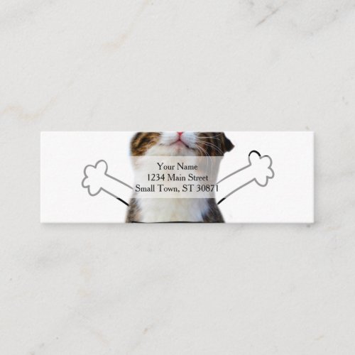 Cat Holding Free Hugs Sign Mini Business Card