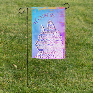 Cat Home Garden Flag