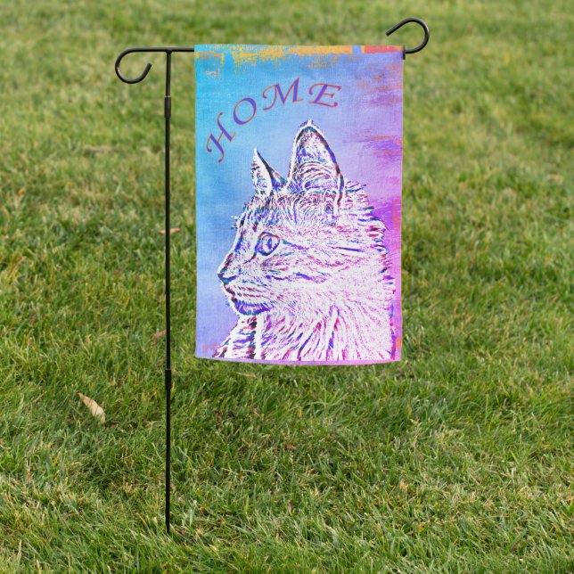 Cat Home Garden Flag (In SItu)