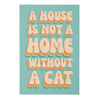 Cat Home Medium Faux Canvas Print