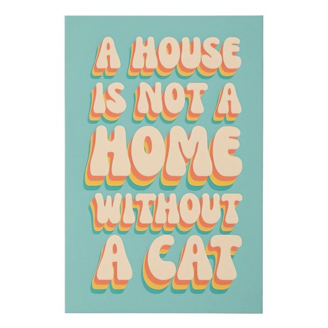 Cat Home Medium  Faux Canvas Print (Front)