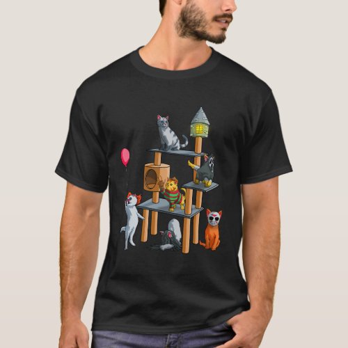 Cat Horror Movies Halloween For Cat Kitty T_Shirt