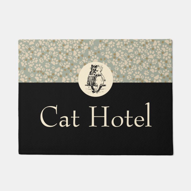 Cat Hotel Sign Doormat (Front)