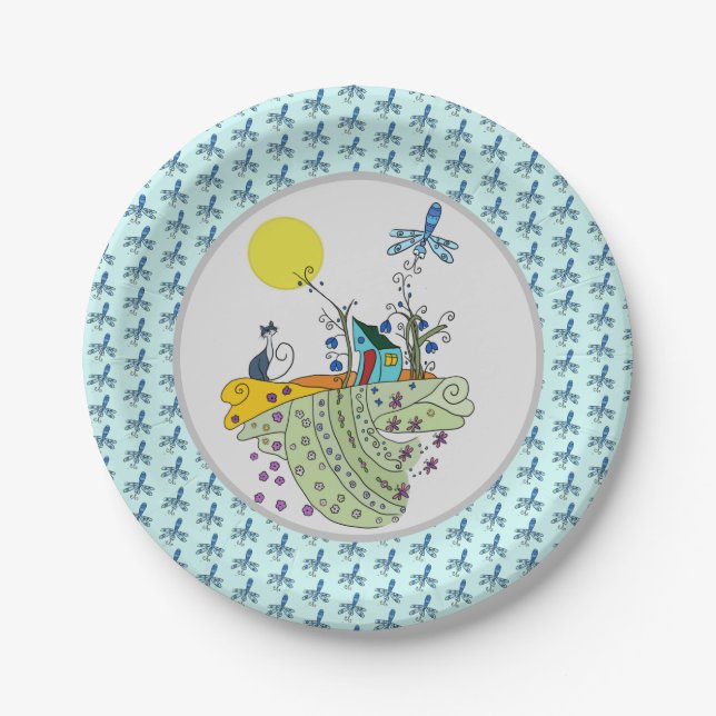 Cat house Pappteller Paper Plates (Front)