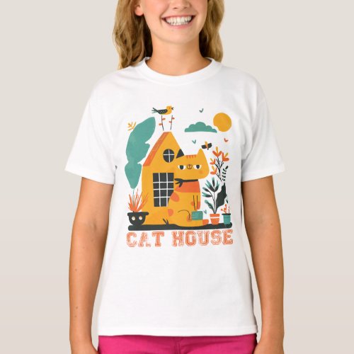 Cat House T shirt Design
